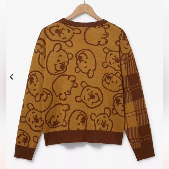 Disney Winnie the Pooh Plaid Pooh Bear Outline Women's Cardigan size M - Picture 2 of 10